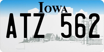 IA license plate ATZ562