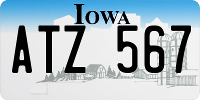 IA license plate ATZ567