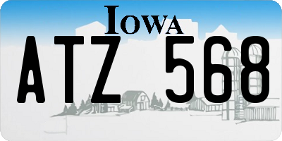 IA license plate ATZ568