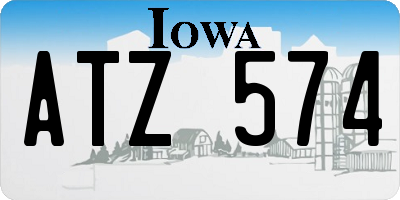 IA license plate ATZ574