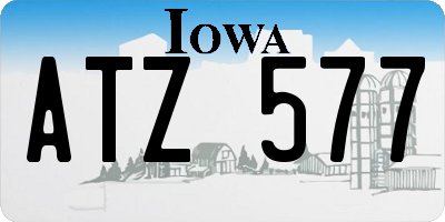 IA license plate ATZ577