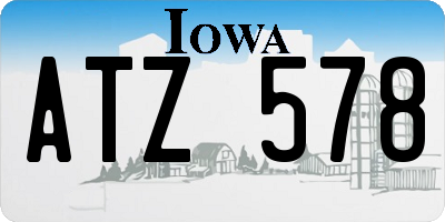IA license plate ATZ578