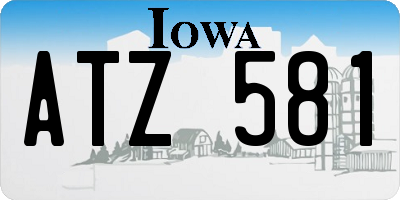 IA license plate ATZ581