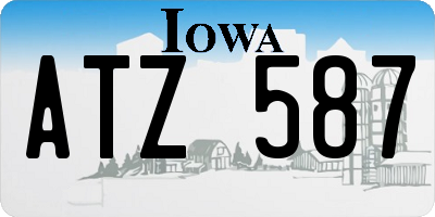 IA license plate ATZ587