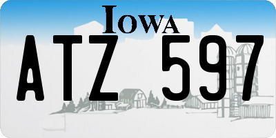 IA license plate ATZ597