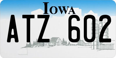 IA license plate ATZ602