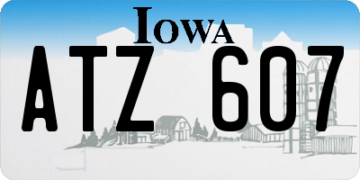 IA license plate ATZ607