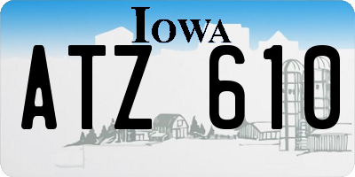 IA license plate ATZ610