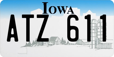 IA license plate ATZ611