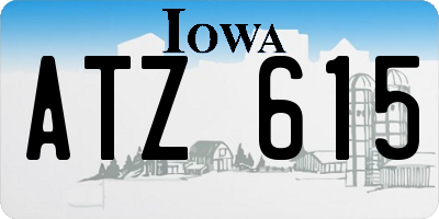 IA license plate ATZ615