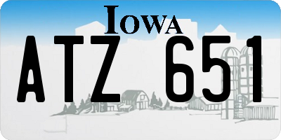 IA license plate ATZ651