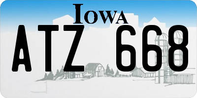 IA license plate ATZ668
