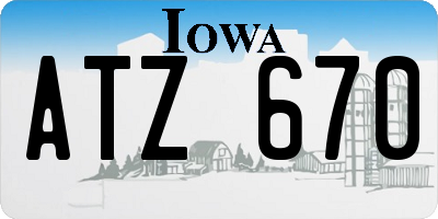 IA license plate ATZ670