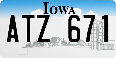 IA license plate ATZ671