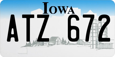 IA license plate ATZ672