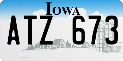IA license plate ATZ673