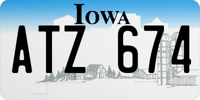 IA license plate ATZ674