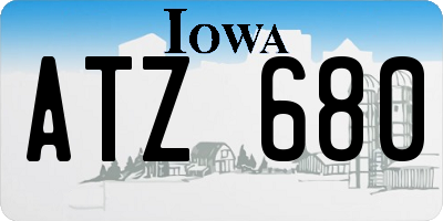 IA license plate ATZ680