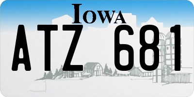 IA license plate ATZ681
