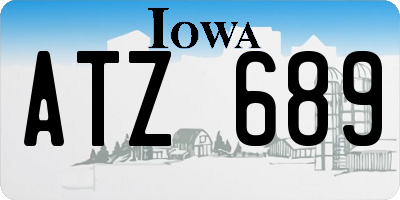IA license plate ATZ689