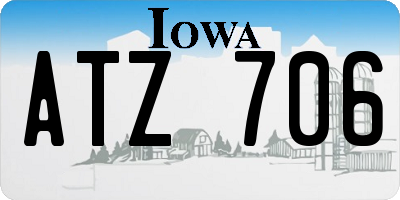 IA license plate ATZ706