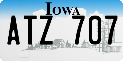 IA license plate ATZ707