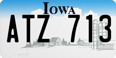 IA license plate ATZ713