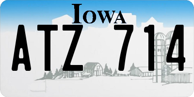 IA license plate ATZ714
