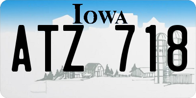 IA license plate ATZ718