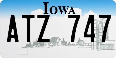 IA license plate ATZ747