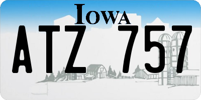 IA license plate ATZ757