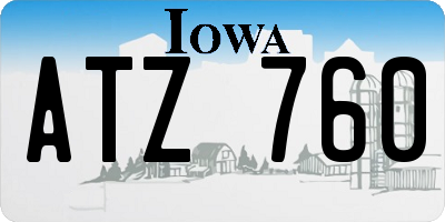 IA license plate ATZ760