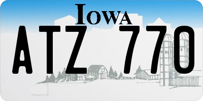IA license plate ATZ770