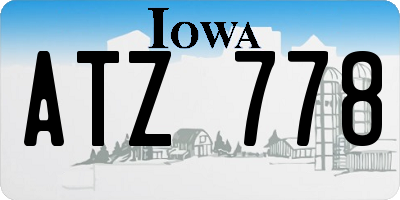 IA license plate ATZ778