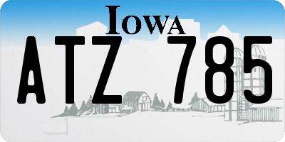 IA license plate ATZ785