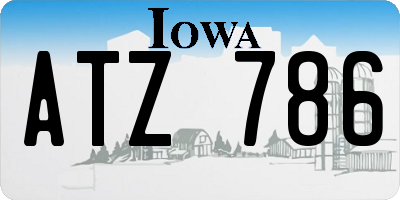 IA license plate ATZ786