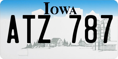 IA license plate ATZ787