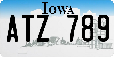 IA license plate ATZ789
