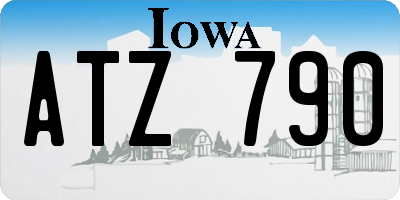 IA license plate ATZ790