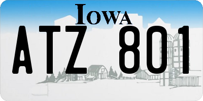 IA license plate ATZ801