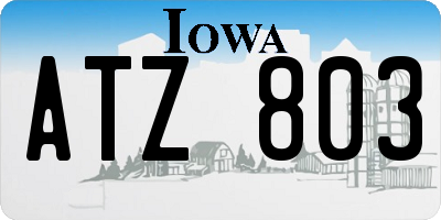 IA license plate ATZ803