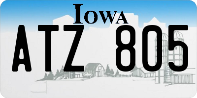 IA license plate ATZ805