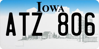 IA license plate ATZ806