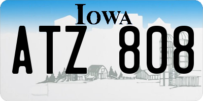 IA license plate ATZ808