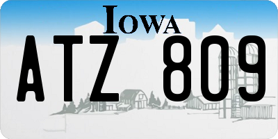 IA license plate ATZ809