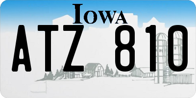 IA license plate ATZ810