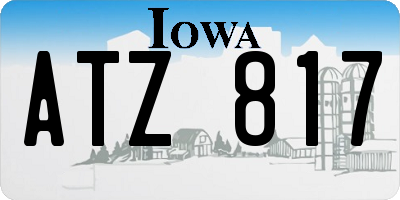 IA license plate ATZ817