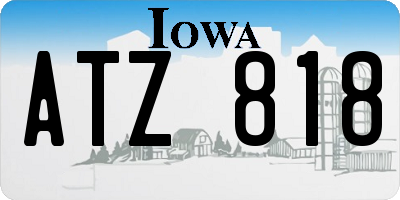 IA license plate ATZ818