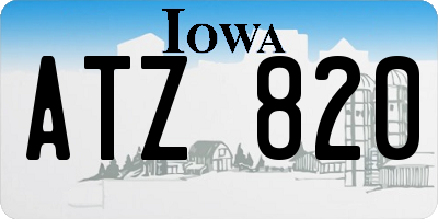 IA license plate ATZ820