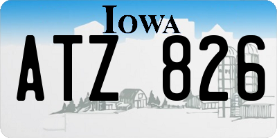 IA license plate ATZ826